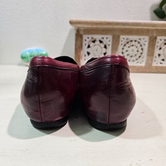 MUNRO Womens Sz 9.5M Burgundy Leather Crocodile Penny Loafer Shoes Preppy Work - Picture 5 of 12